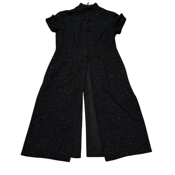 R&M Richards Vintage Black Beaded Long Kimono Jacket Plus Size 16 - Picture 2 of 8